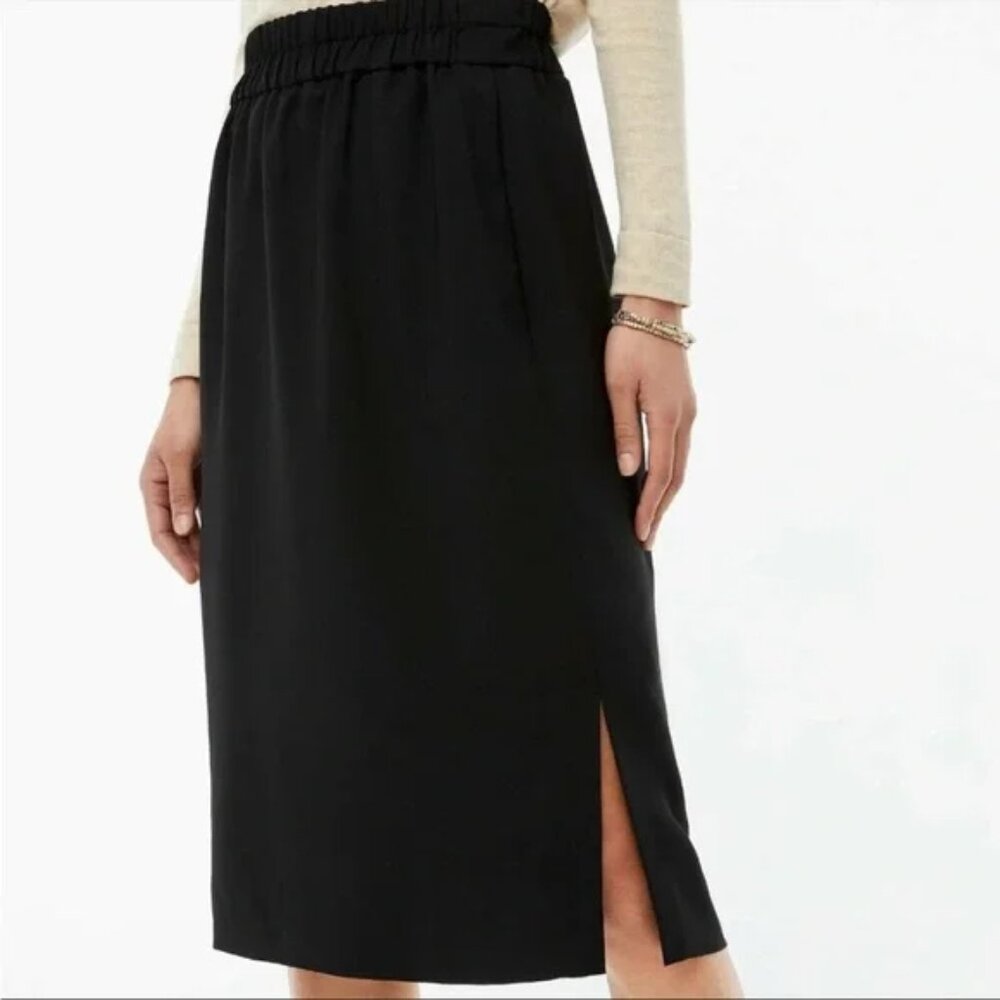 NWT! J. Crew Black Pull-On Skirt, with pockets, size XS